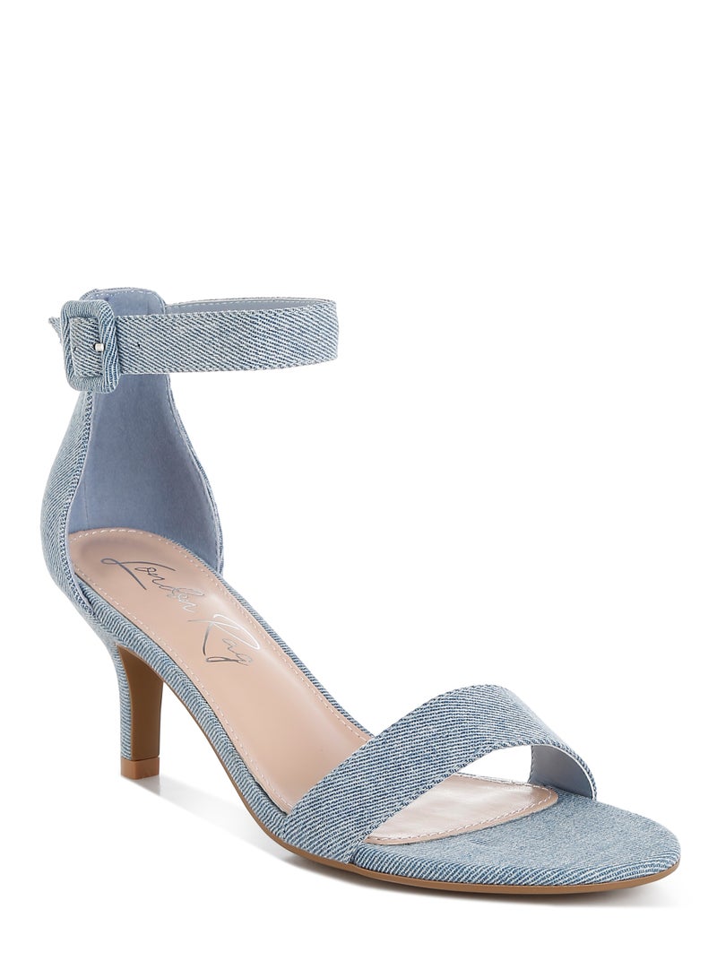 London Rag Women's Denim Kitten Heel Sandals in Denim - Image 2