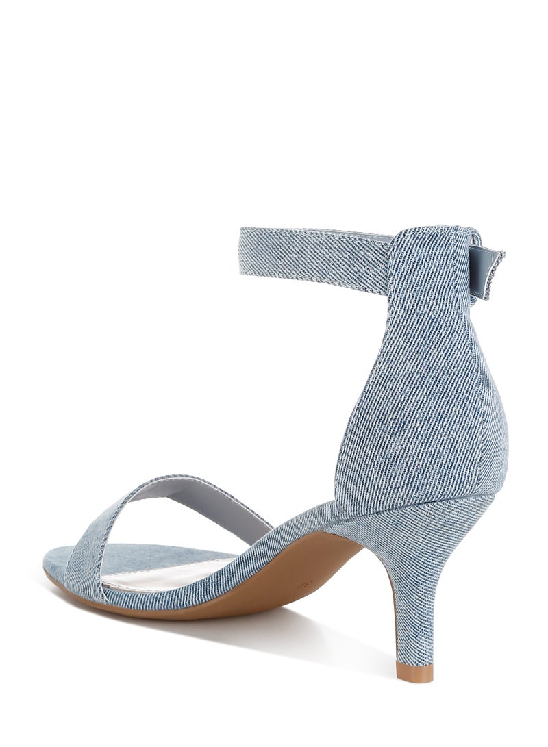 London Rag Women's Denim Kitten Heel Sandals in Denim - Image 3