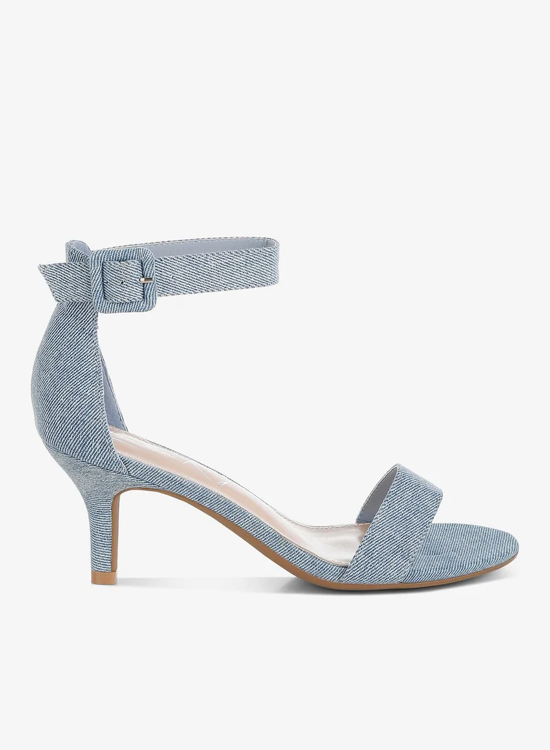 London Rag London Rag Women's Denim Kitten Heel Sandals in Denim