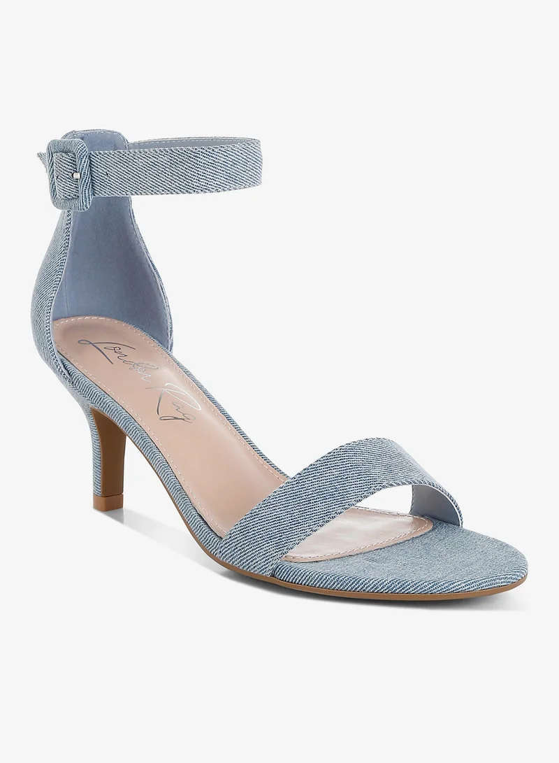 London Rag London Rag Women's Denim Kitten Heel Sandals in Denim