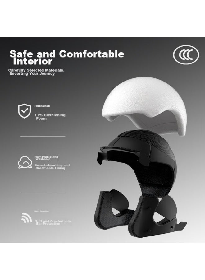 Ad Motorcycle Helmet, 3c Certified, For Men And Women, Electric Scooter Safety Helmet, Uni, Four Seasons, Dual Visor, Sun Protection, Electric Vehicle Half Helmet, Winter Anti-fog Motorcycle Helmet, K5 Distant Mountain White - Image 3
