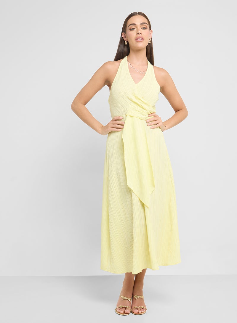 جينجر فستان بحمالات مطوي - Image 1