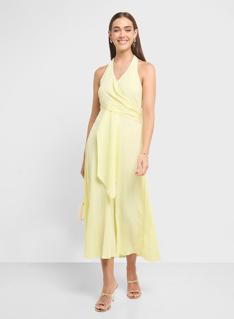 جينجر فستان بحمالات مطوي - Image 4