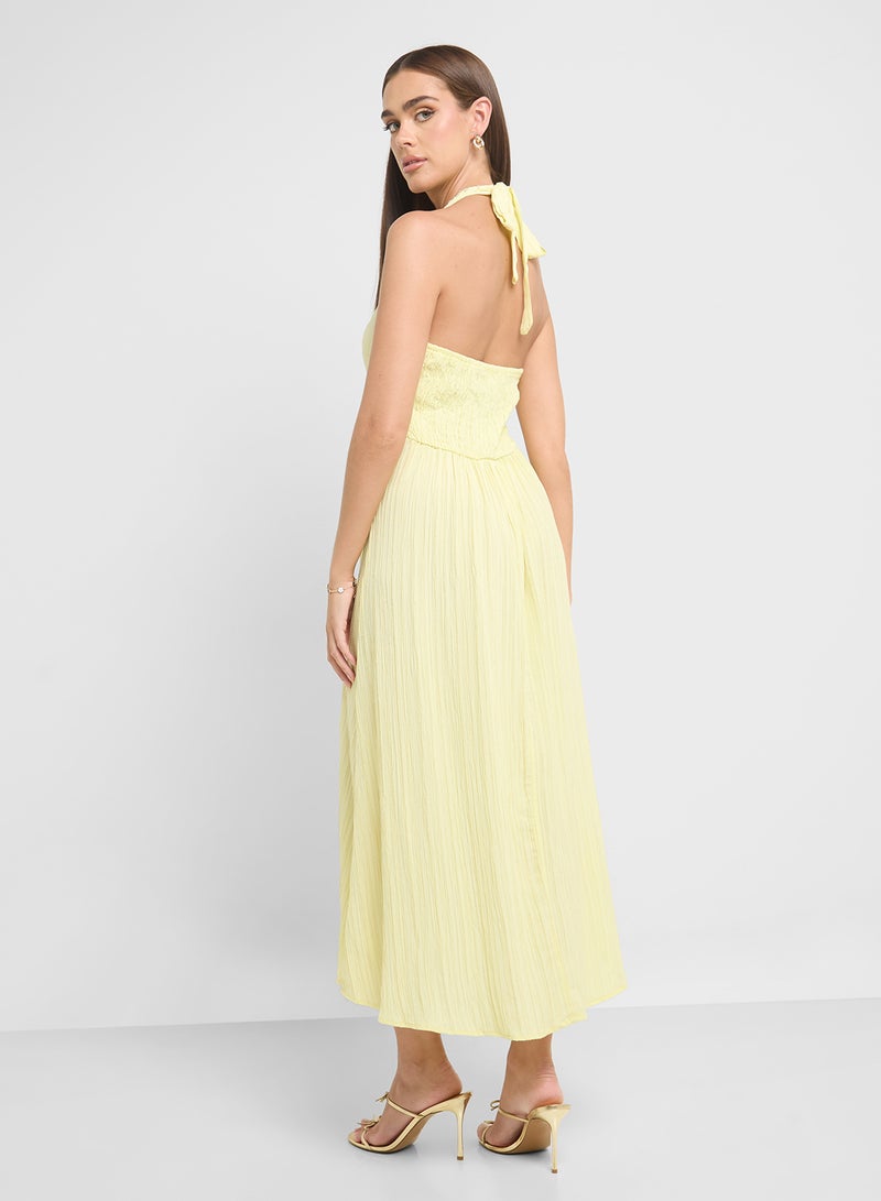 جينجر فستان بحمالات مطوي - Image 2