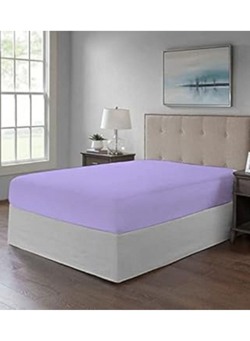 ملاية سرير قطن استك 140سم موف فاتح