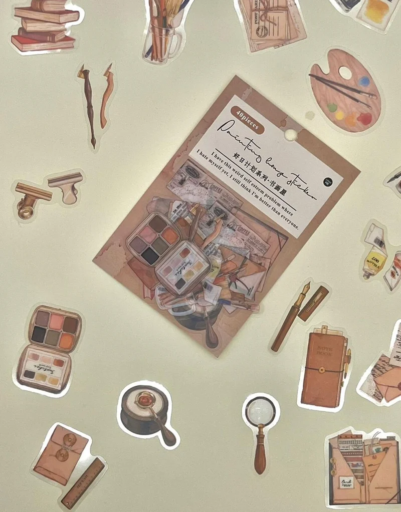Kağıt Gemi Dükkan Paper Ship Shop Artist Supplies Retro Transparent Sticker - Scrapbook - Notebook - Bullet Journal - Stickers