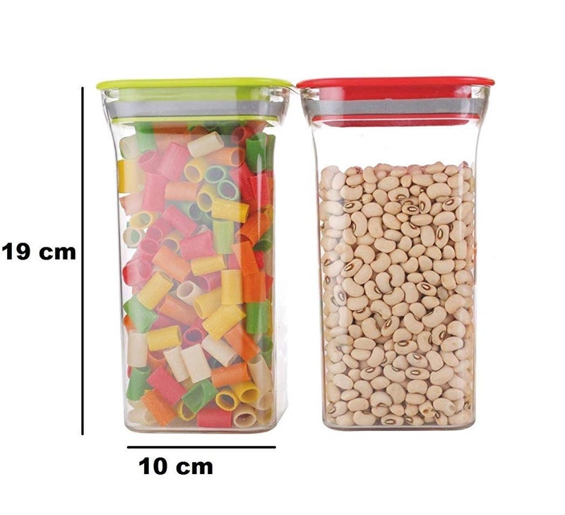 Machak Air Tight Containers Plastic Boxes For Storage Kitchen Container Set, 1100 Ml (19x10x10 cm) (Red, 4) - Image 2