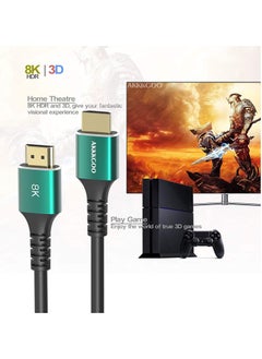 Generic AKKKGOO 8K HDMI 2.1 Cable ( 3 Meter) Real 8K High Speed 48Gbps 8K(7680x4320)@60Hz 4K@120Hz Dolby Vision HDCP2.2 HDR4:4:4 HDR eARC Compatible with Apple TV Samsung QLED TV  - Image 4