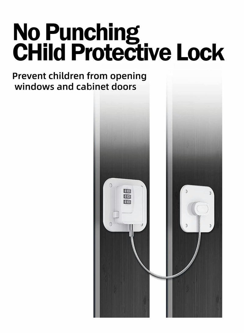Refrigerator Lock Combination with Digital Password, Easy to Install Child Safety Cabinet Lock for Kitchen Cabinet Lock - Image 2