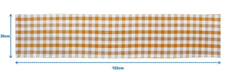 Airwill Cotton Lanfrancki Yellow Designed Checked Pattern Table Runner Length 152cm (Yellow, Pack of 1) - Image 2