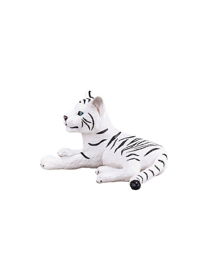 MOJO White Tiger Cub Lying Down Realistic International Wildlife Hand Painted Toy Figurine - Image 3
