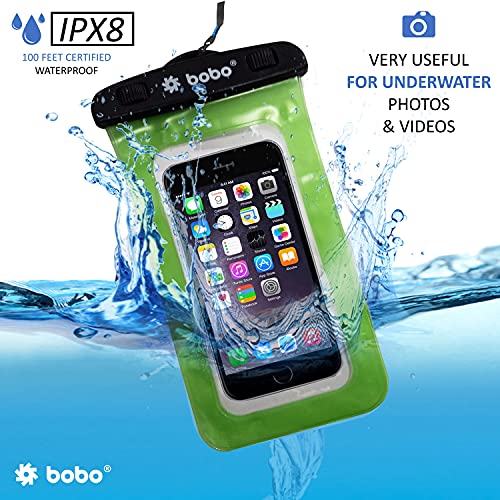 BOBO Universal Waterproof Pouch (Big Size) Cellphone Dry Bag Case for Smartphone – Green (Pack of 1) - Image 2