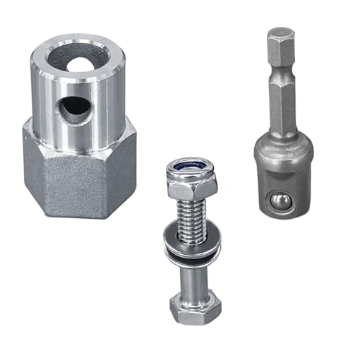 BDZMC Upgraded Stainless Steel Trailer Jack Drill Adapter Cordless Drill Adapter Kit with 12 Inch Socket Adapter Bit Universal Replacement for Top Wind Trailer Jack Crank Handle - Image 1