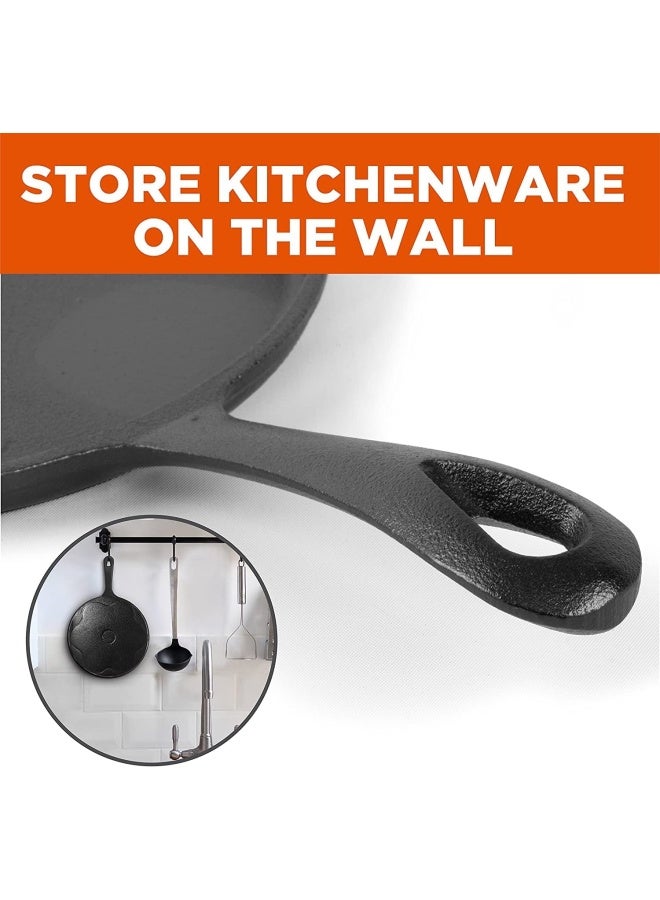 Cast Iron Griddle/Tawa Pan - Naturally Non-Stick - Pre-seasoned Low Walls Griddle Cast Iron Cookware for Pancakes, Pizzas, and Quesadillas, Black Dosa Tawa, W 27.0 x H 3.8 x L 40.3 cm - Image 4