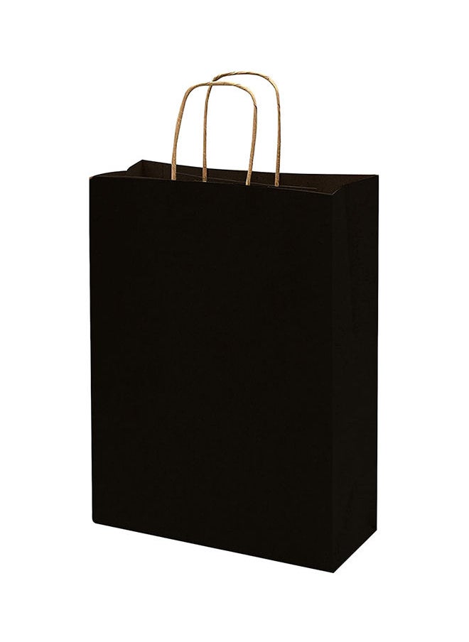 MARKQ [12 Bags] Kraft Paper Bags With Handles 27 x 22 x 11 cm Black Gift Bags For Birthday Party Favors Weddings, Retail, Shopping Bridal Shower  - Image 1