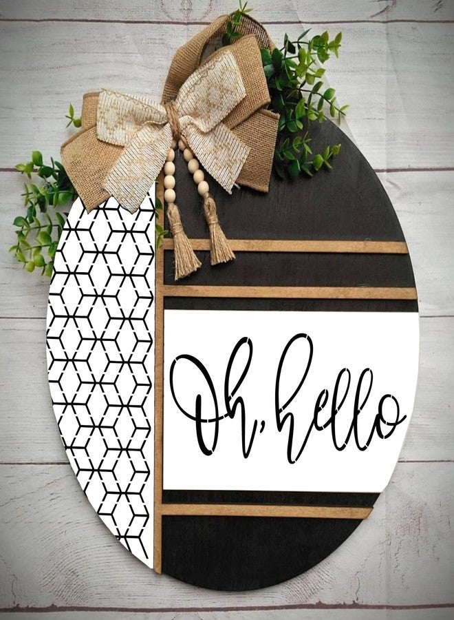 zosylley Welcome Stencils for Painting on Wood 12” Cow Print Stencil Door Hanger Stencil Boho Welcome Stencil/Checker/Honeycomb Templates for Painting on Wood Sign Porch Decor - Image 3