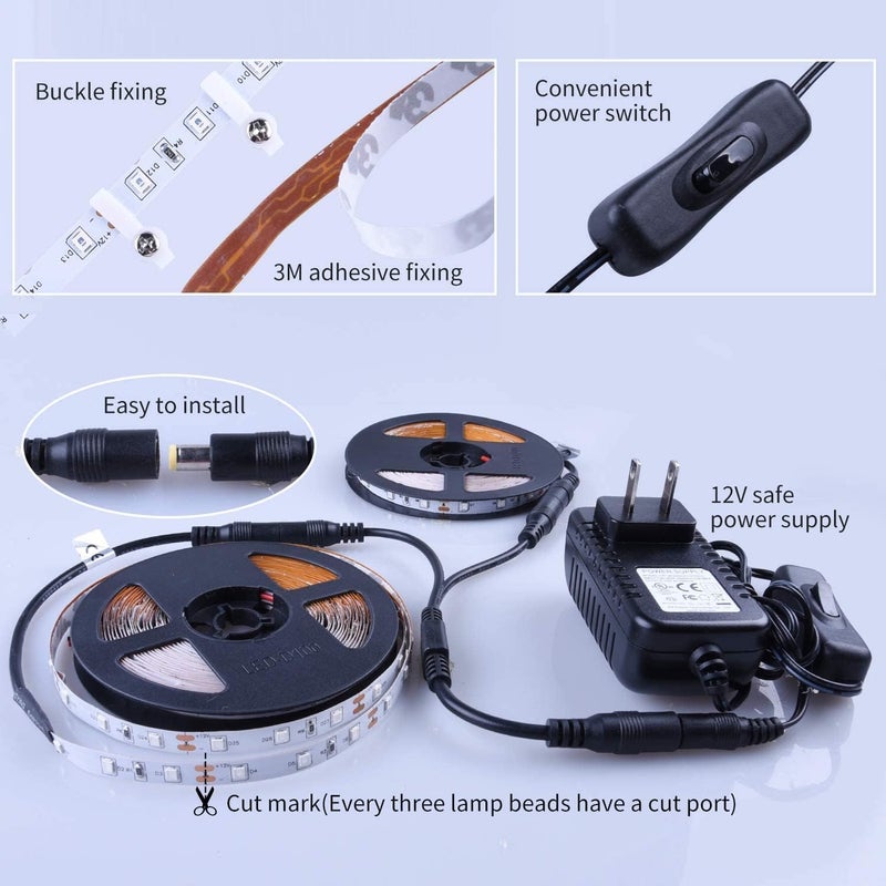 YAYIT 40 Foot Led Black Light Strip Kit, 720 Units Led, 12V Flexible Blacklight Fixtures, Non-Waterproof - Image 3