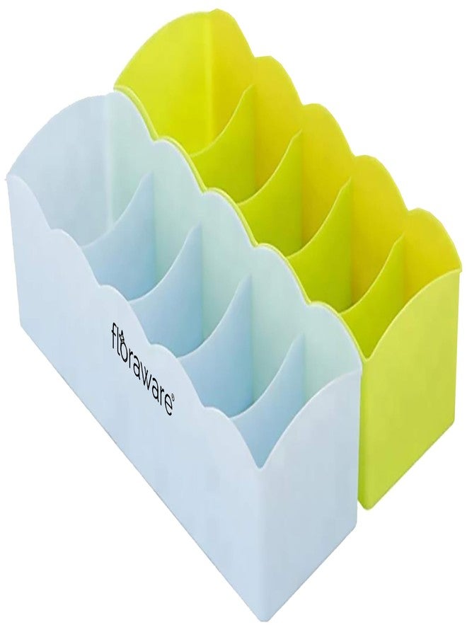Floraware Plastic Storage Box Drawer Organizer, Underwear Innerwear Socks Undergarments Storage Drawer Organiser set 2 Multicolour - Image 1