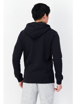 French Connection Men Hooded Brand Logo Long Sleeve Sweatshirt, Navy Blue  - Image 3