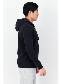 French Connection Men Hooded Brand Logo Long Sleeve Sweatshirt, Navy Blue  - Image 2