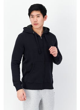 French Connection Men Hooded Brand Logo Long Sleeve Sweatshirt, Navy Blue  - Image 1