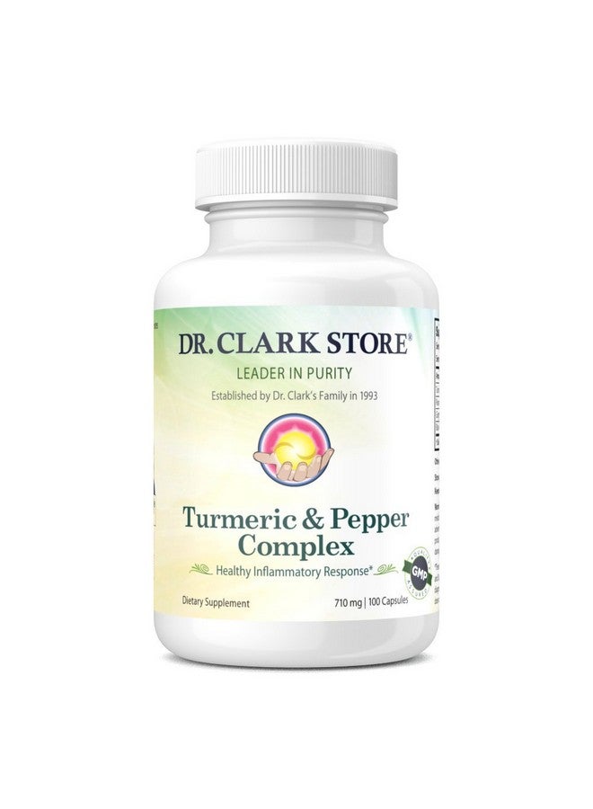 Dr Clark Store Turmeric & Black Pepper Extract - 710mg, 100 Capsules, Immune Support, Antioxidant, Digestion Health Supplement for Adults - Image 1