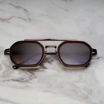 Explicit Poets Explicit Poets Unisex Vex Matt Bronze & Matt Brown-Dark Gradient Brown Stylish Sunglasses, A21EP5