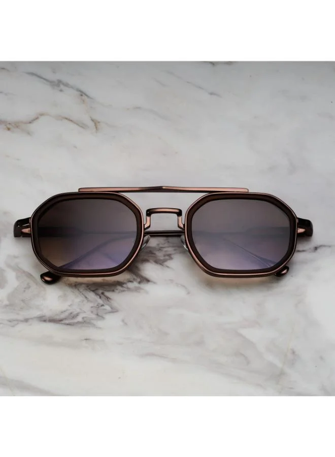  اكسبليست باوتس نظارات شمسية أنيقة للجنسين من إكسبليست بووتس بلون برونزي مطفي وتدرج بني داكن