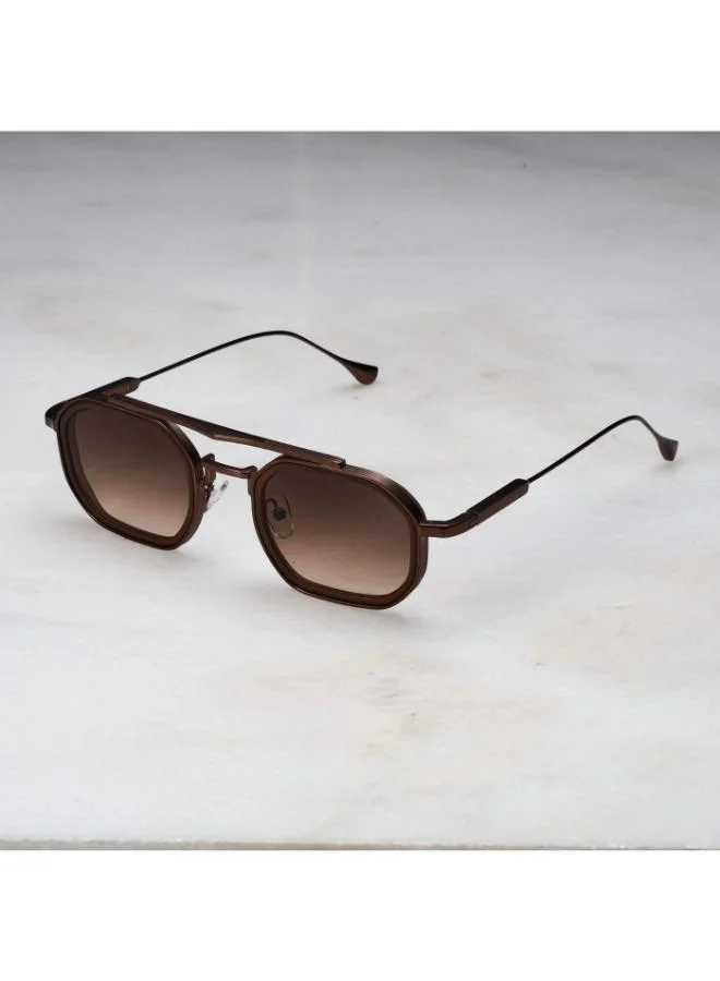  اكسبليست باوتس نظارات شمسية أنيقة للجنسين من إكسبليست بووتس بلون برونزي مطفي وتدرج بني داكن