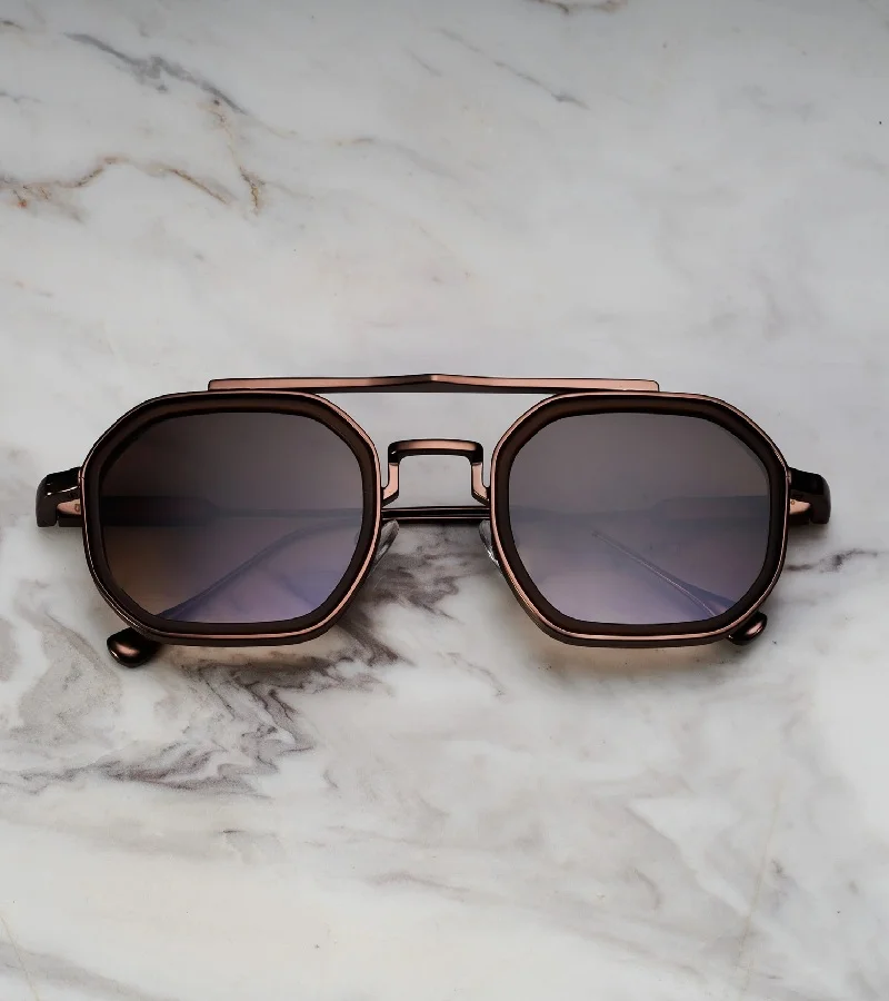 Explicit Poets Explicit Poets Unisex Vex Matt Bronze & Matt Brown-Dark Gradient Brown Stylish Sunglasses, A21EP5