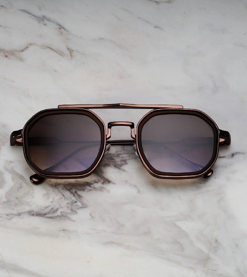 Explicit Poets Unisex Vex Matt Bronze & Matt Brown-Dark Gradient Brown Stylish Sunglasses, A21EP5 - Image 2