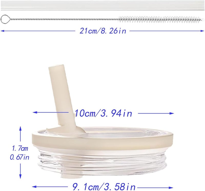 Aooiiysd 2 Pack Stanley Lid Replacement 40 oz, with Leak Proof and Flip Straw Lid, Stanley Cup Accessories, for Stanley Quencher H2.0 40 oz Tumbler (Only), BPA Free (Milk White) - Image 3
