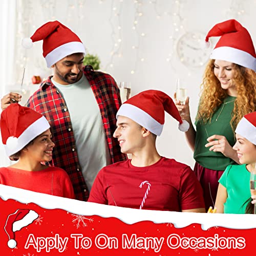 Vicenpal 200 Pcs Santa Hats Adult Bulk Christmas Party Non Woven Fabric Xmas Santa Hat for Party Costume,11 x 16 Inches(Red) - Image 4
