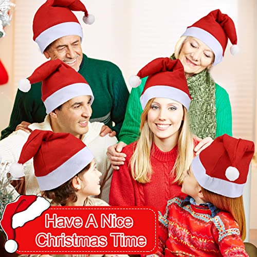 Vicenpal 200 Pcs Santa Hats Adult Bulk Christmas Party Non Woven Fabric Xmas Santa Hat for Party Costume,11 x 16 Inches(Red) - Image 3