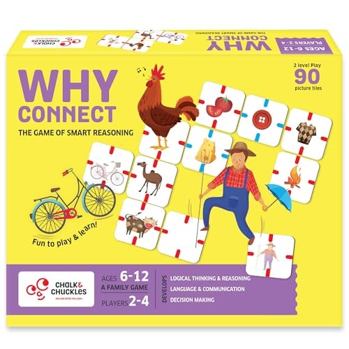 Chalk and Chuckles Why Connect Board Games for Kids 5+ Years, Fun Family Game, Learning & Educational Toy, Gift for Girls, Boys Age 6, 7, 8, 9 and up, - Image 1