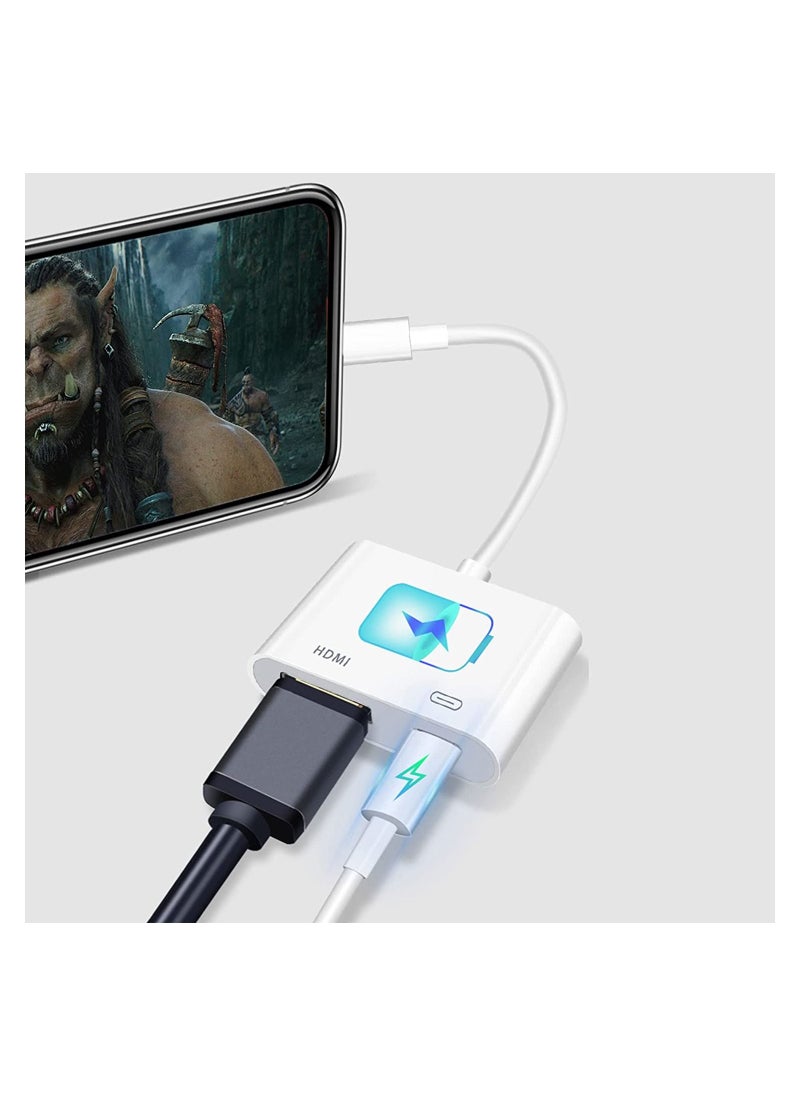 Generic - MFi Certified] Lightning to HDMI, Lightning to 1080P Audio Digital AV Adapter, 4K Video HDMI Sync Screen Connector with Charging Port for iPhone 11/XS/XR/X/8 7, iPad on HD TV/Monitor/Projector - Image 1