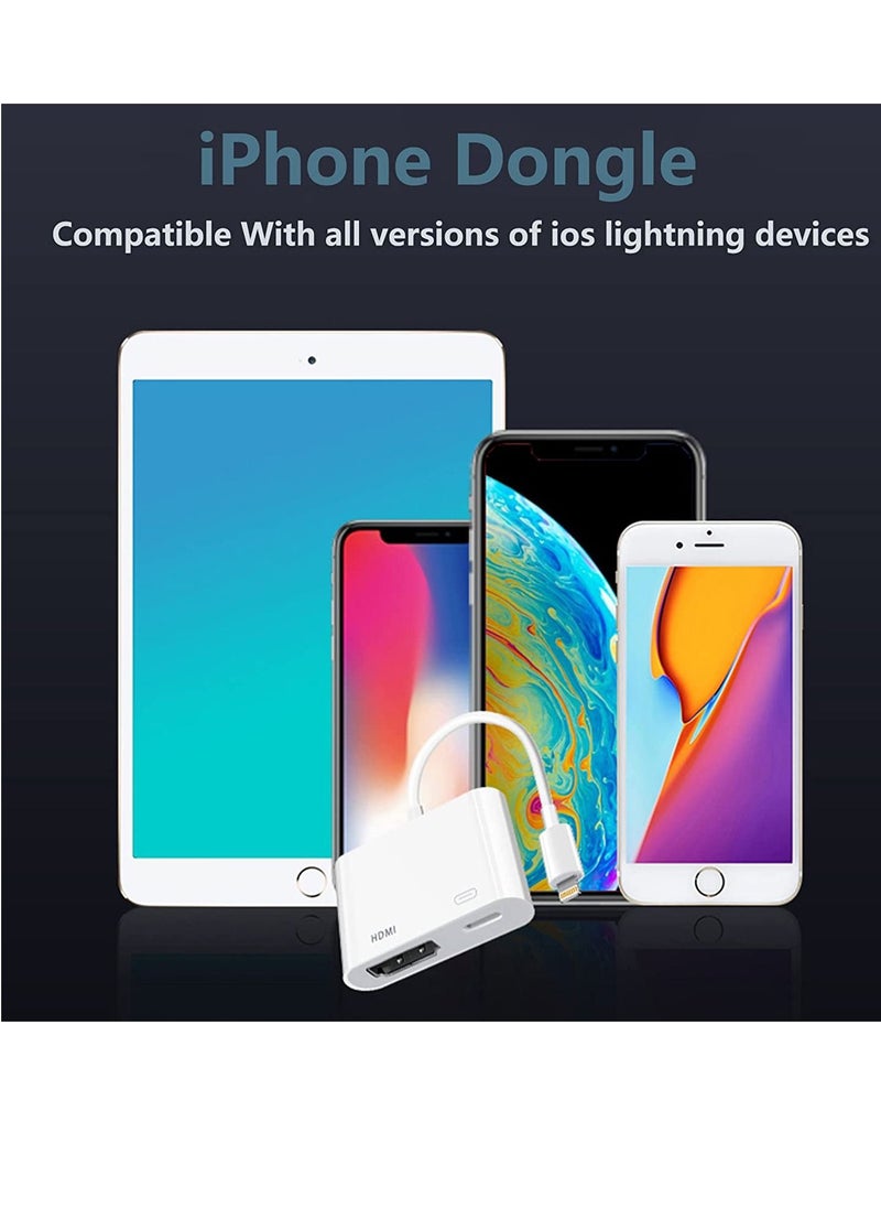 Generic - MFi Certified] Lightning to HDMI, Lightning to 1080P Audio Digital AV Adapter, 4K Video HDMI Sync Screen Connector with Charging Port for iPhone 11/XS/XR/X/8 7, iPad on HD TV/Monitor/Projector - Image 1