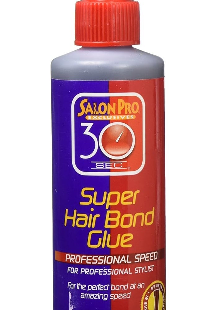 Salon Pro 30 Second Super Hair Bond Glue, 4 Ounce - Professional Speed Adhesive for Hair Extensions and Wigs - Image 1