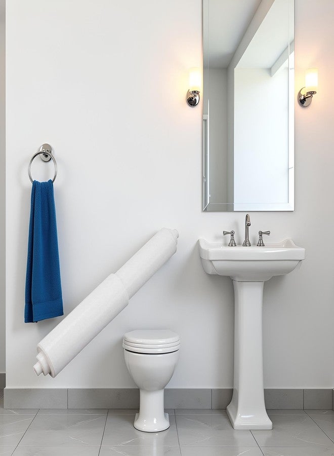 SquarezhenBo White Toilet Paper Holder Roller, Adjustable Tissue Box Roll Core Replacement Bathroom Plastic Toilet Paper Roll Rods Spring Paper Holder Cores Roller, White Bathroom Hardware - Image 5