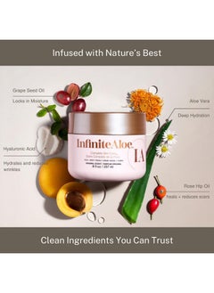 InfiniteAloe InfiniteAloe Complete Skin Care, Aloe Vera Powered Face and Body Cream for All Skin Types, Dry Skin Everyday Hero, Original Scent - 2 Large Jar 8 oz & 2 Travel Jar 0.5 oz  - Image 2