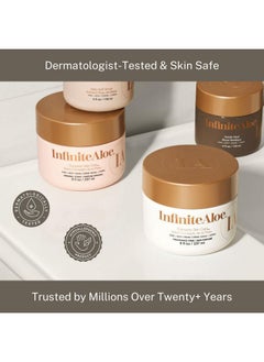 InfiniteAloe InfiniteAloe Complete Skin Care, Aloe Vera Powered Face and Body Cream for All Skin Types, Dry Skin Everyday Hero, Original Scent - 2 Large Jar 8 oz & 2 Travel Jar 0.5 oz  - Image 3