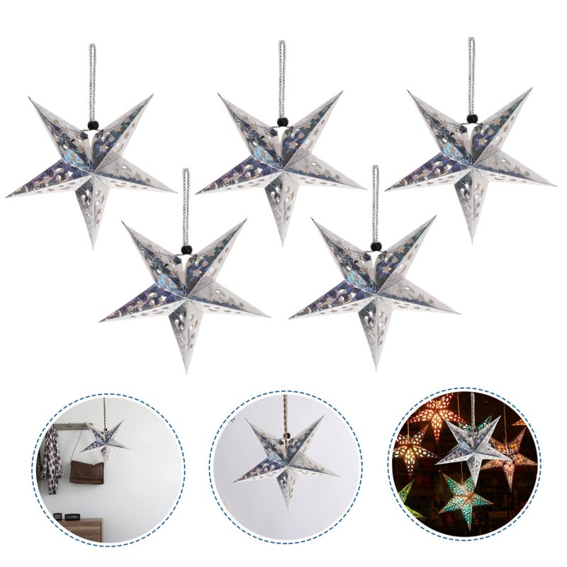 5pcs Star Lampshade Paper Light Garland For Ceiling Wedding Party Decor - Image 4