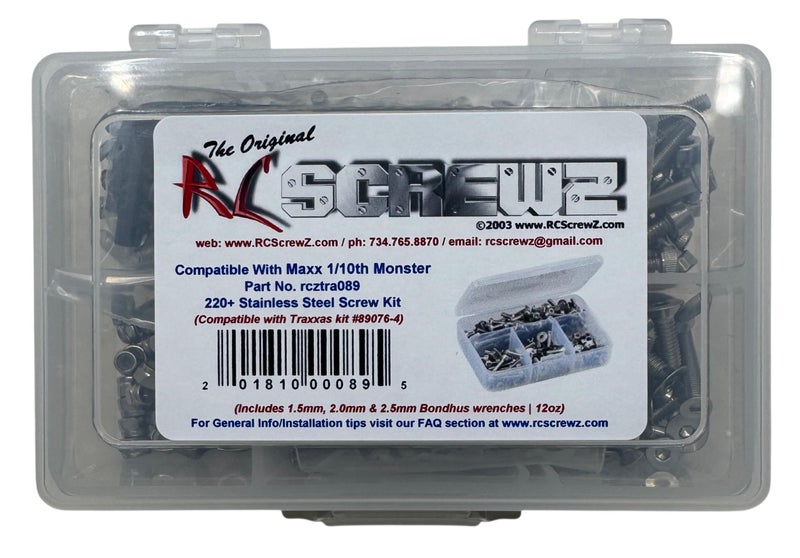 RC Screwz TRA089 Compatible with Traxxas Maxx 110th Monster 890764 Stainless Steel Screw Kit - Image 2