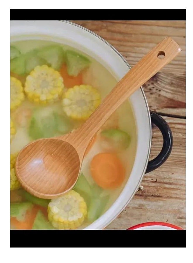 Natural Bamboo Wooden Soup Food Ladle 22cm ( 02 pieces ) - Image 3