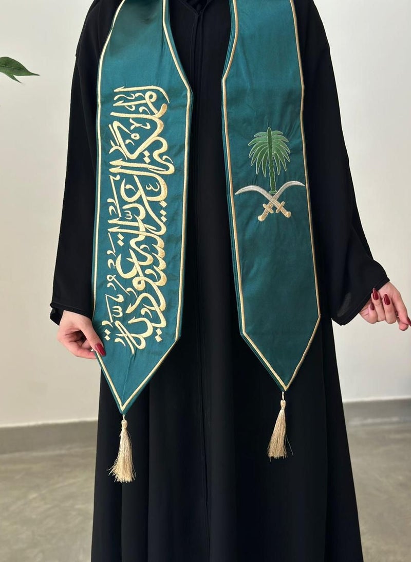 Luxurious scarf - embroidered Saudi Arabia with country logo - Image 1