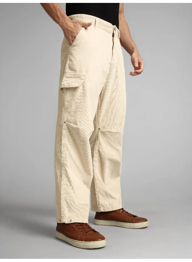 Beyoung Cream Oversize Corduroy Cargo Pants