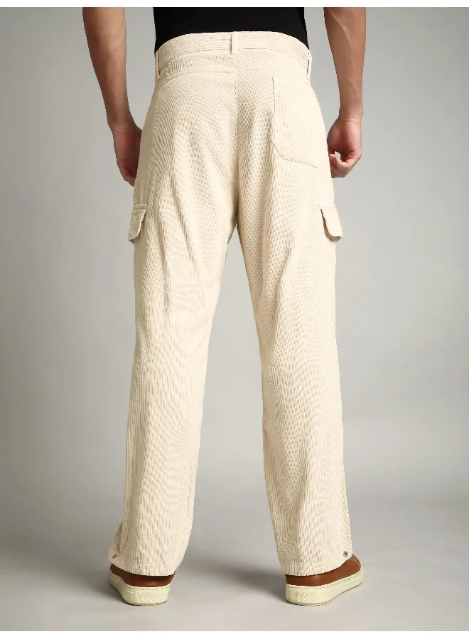 Beyoung Cream Oversize Corduroy Cargo Pants