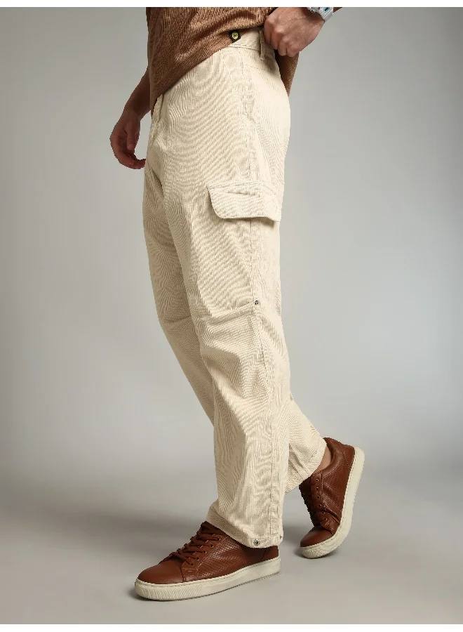 Beyoung Cream Oversize Corduroy Cargo Pants