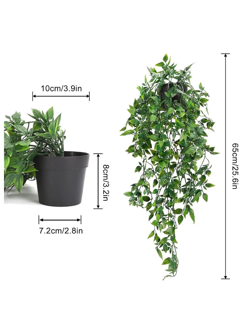 YelaJoy Artificial Hanging Plants, 2pcs Fake Hanging Plant UV Resistant Plastic Plants, Fake Ivy Vine for Wall House Room Patio Indoor Outdoor Decor  - Image 2