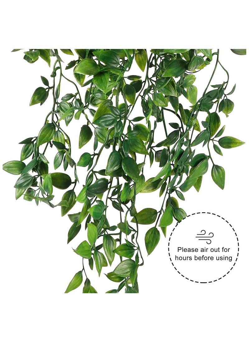 YelaJoy Artificial Hanging Plants, 2pcs Fake Hanging Plant UV Resistant Plastic Plants, Fake Ivy Vine for Wall House Room Patio Indoor Outdoor Decor  - Image 4